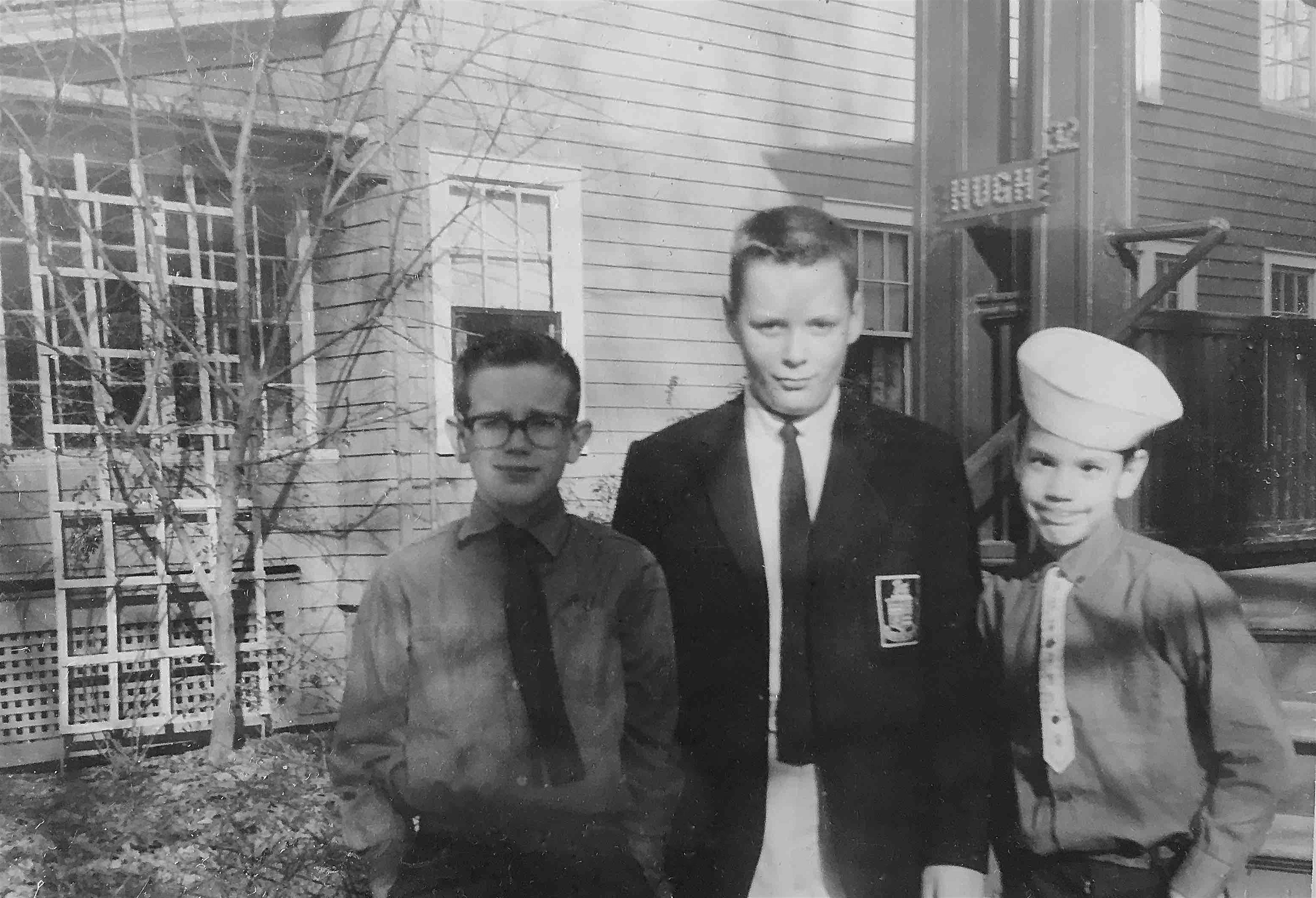 Me, Frank and David in front of 32 Walkley Road, March 1962 copy